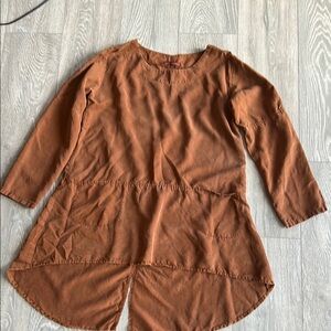 Women's Vintage Brown Tunic Top
